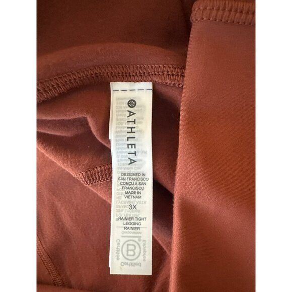 Athleta 3X Rainier Tight Leggings Brown Zip Pockets 7/8 Plus Womens NWT New - Picture 5 of 5